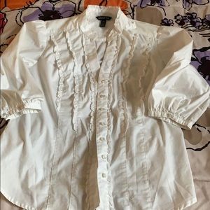 NWOT White Ruffled Top